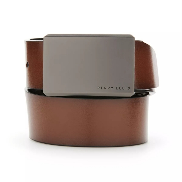 PERRY ELLIS PORTFOLIO Men's Plaque Reversible Belt - Picture 1 of 11